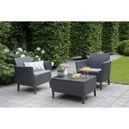 COFFEE SET SALEMO ANTHRACITE WITH GRAPHITE CUSHIONS
