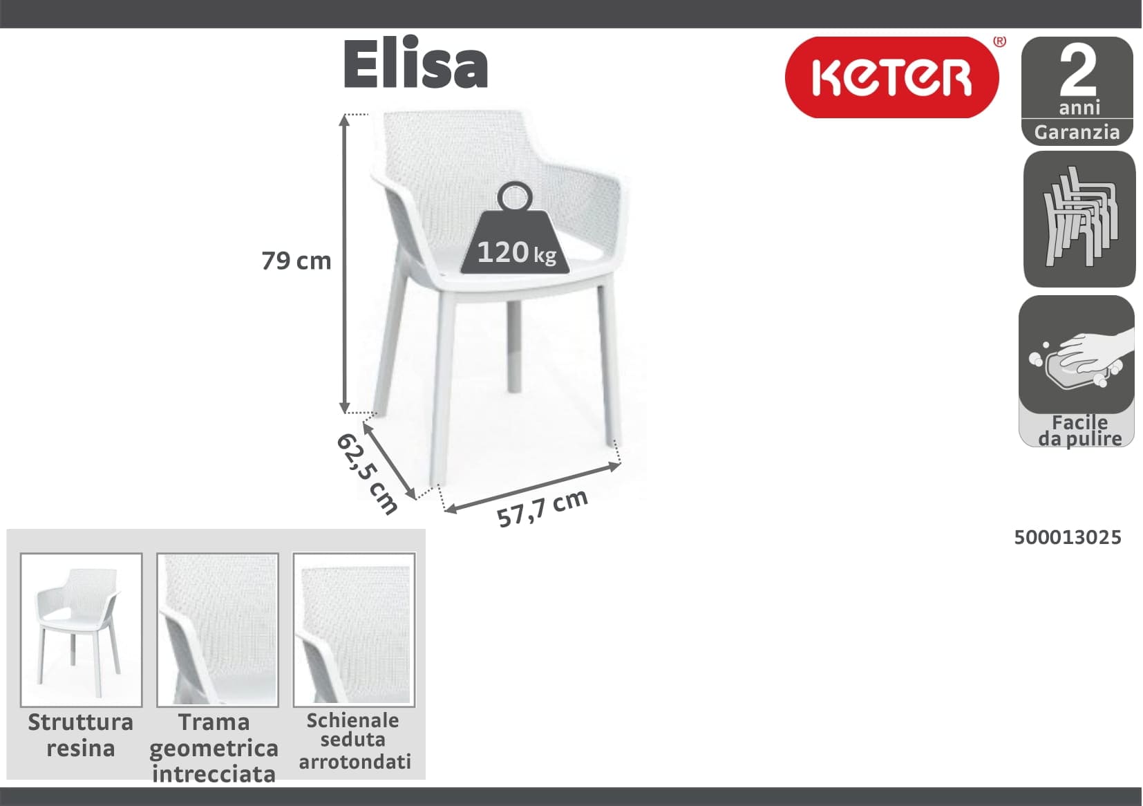 Bricocenter ELISA WHITE CHAIR