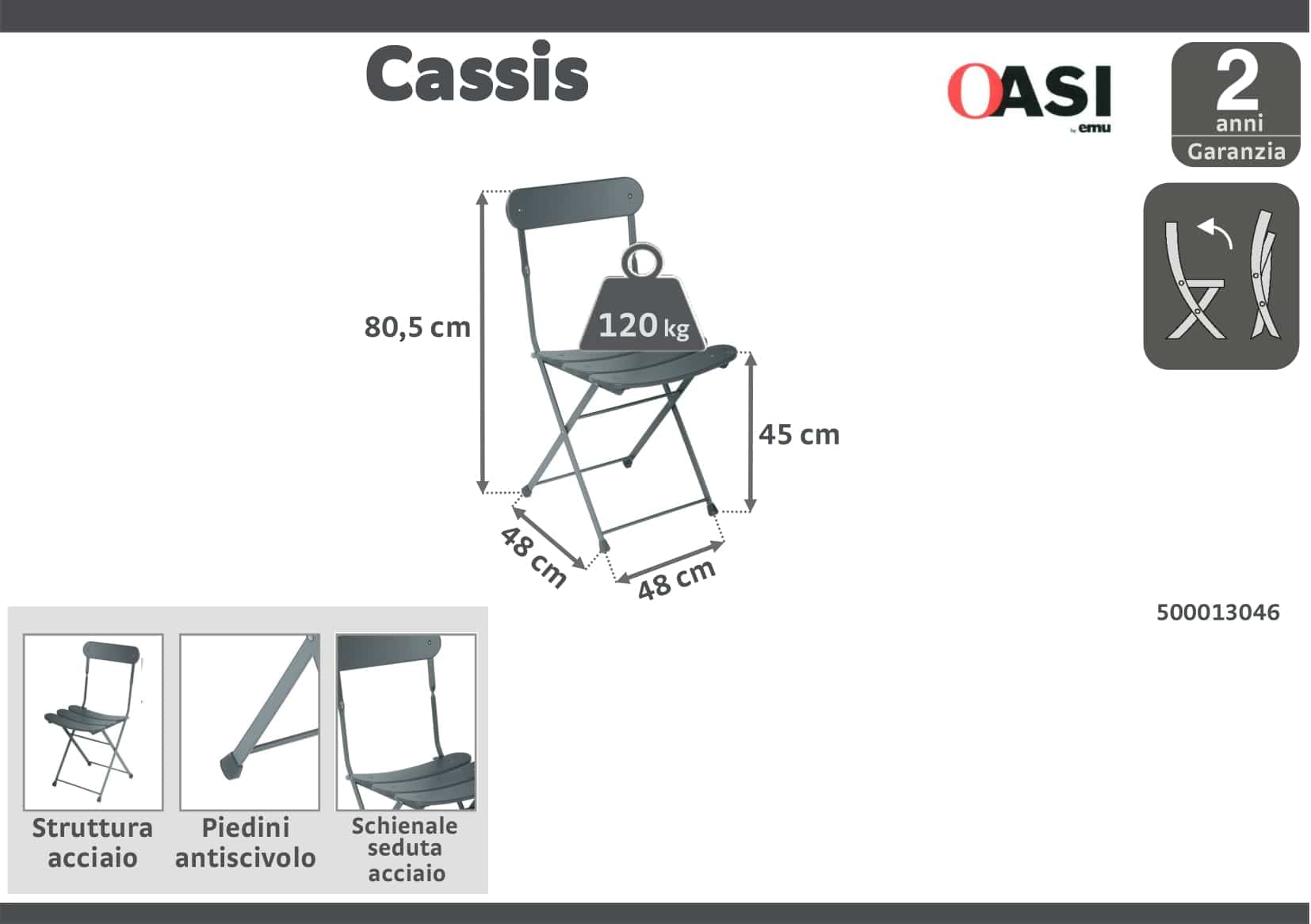 Bricocenter FOLDING CHAIR CASSIS Stell
