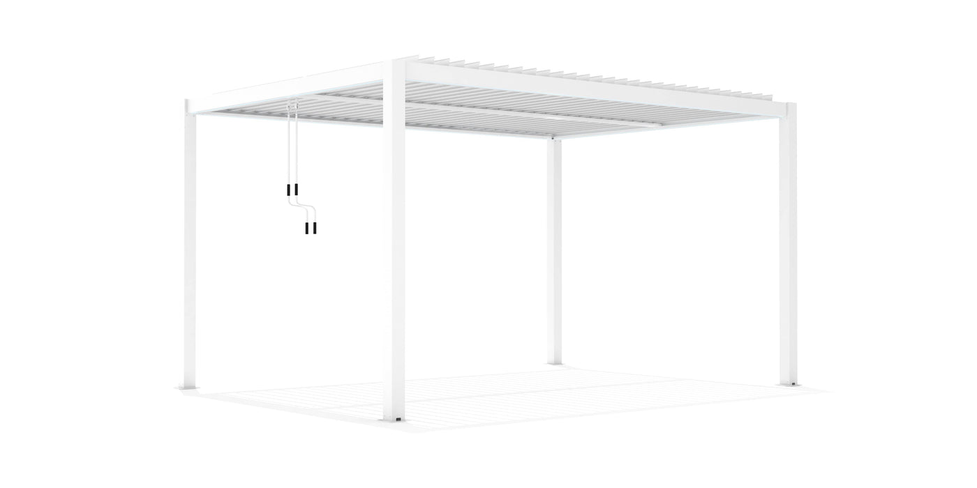 Bricocenter CALICANTUS BIOCLIMATIC PERGOLA 4X4X2.5 WHITE ALUMINUM SLAT COVER