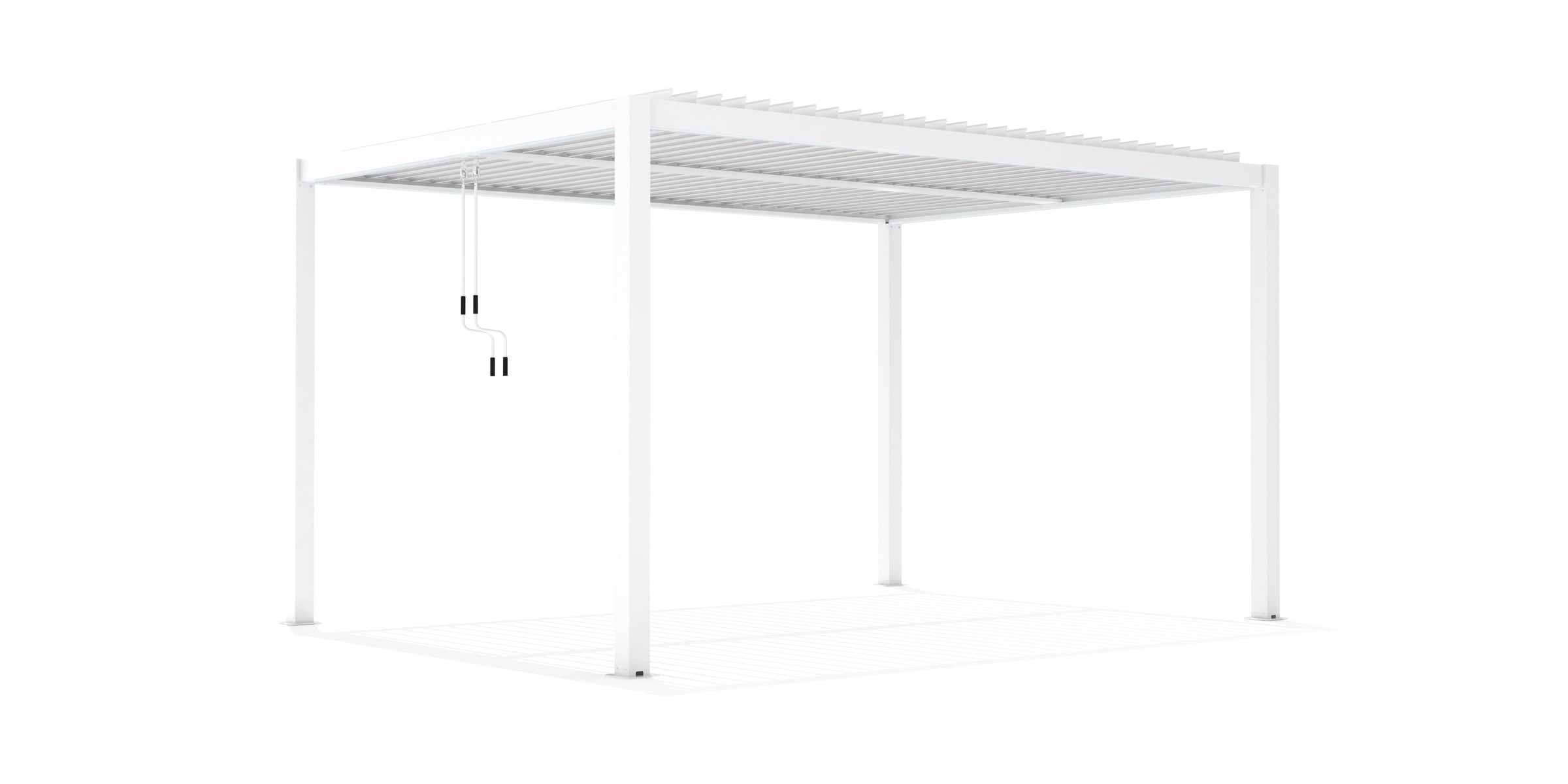 Bricocenter CALICANTUS BIOCLIMATIC PERGOLA 4X4X2.5 WHITE ALUMINUM SLAT COVER
