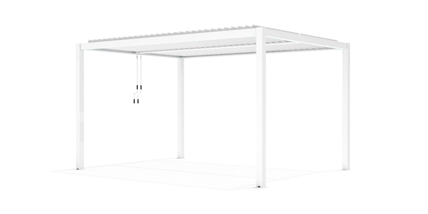 Bricocenter CALICANTUS BIOCLIMATIC PERGOLA 4X4X2.5 WHITE ALUMINUM SLAT COVER