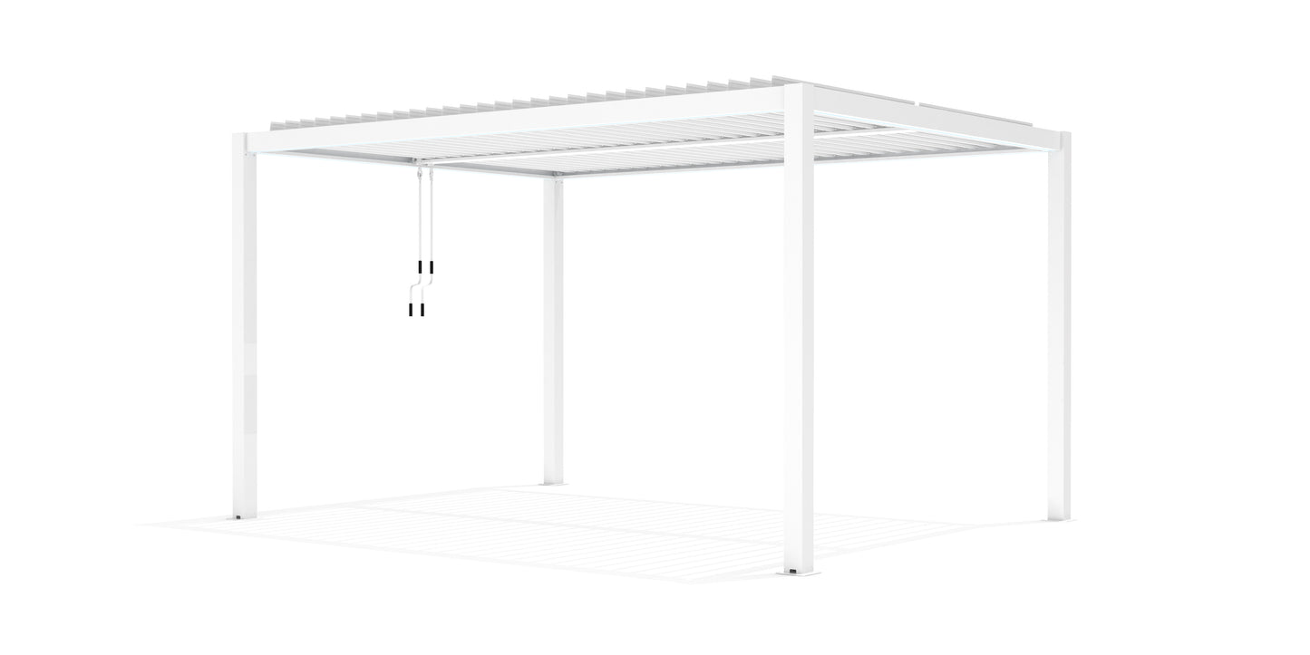 CALICANTUS BIOCLIMATIC PERGOLA 4X4X2.5 WHITE ALUMINUM SLAT COVER