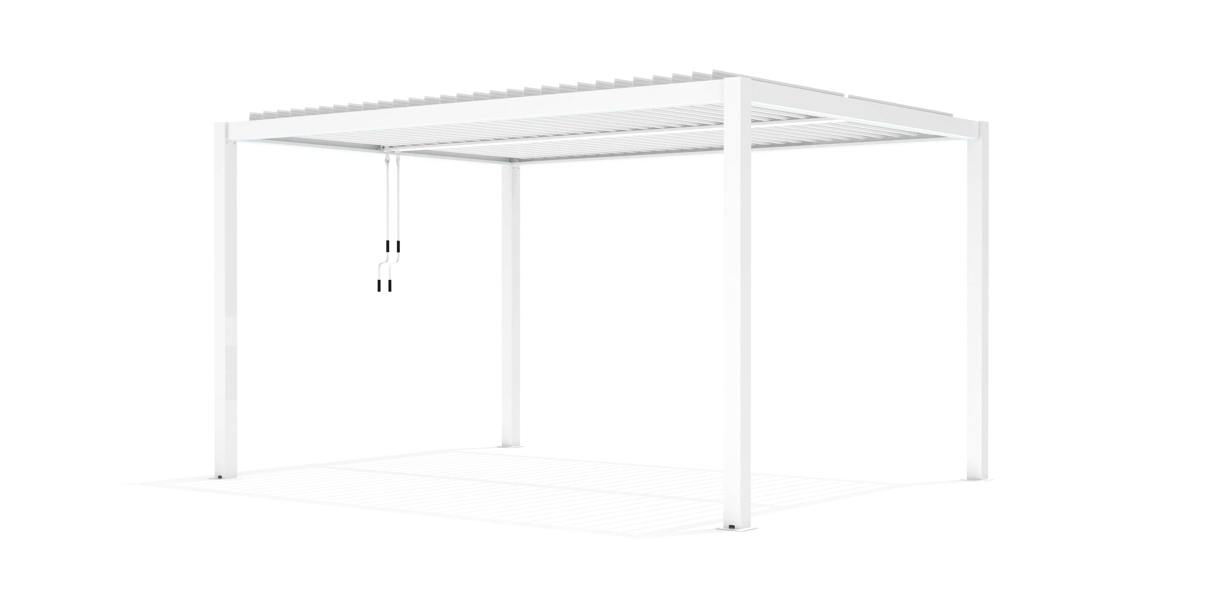 Bricocenter CALICANTUS BIOCLIMATIC PERGOLA 4X4X2.5 WHITE ALUMINUM SLAT COVER