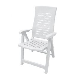 SILVER WHITE 5-POSITION SLAT-EFFECT ARMCHAIR