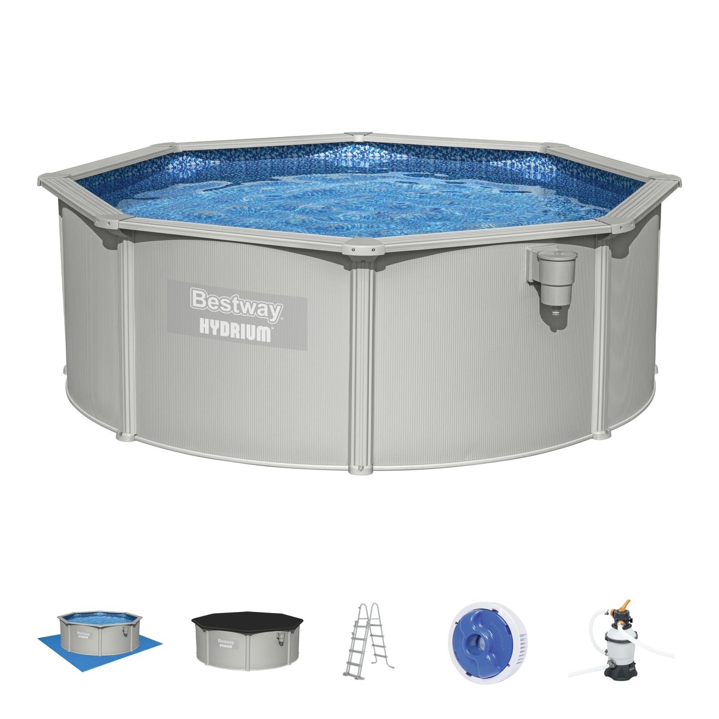 Bricocenter HYDRIUM - swimming pool, 360x120cm, with sand filter, cover and base mat included