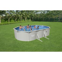 HYDRIUM OVAL POOL 6.10M X 3.60M X 1.20M WITH SAND FILTER COVER AND BASE MAT