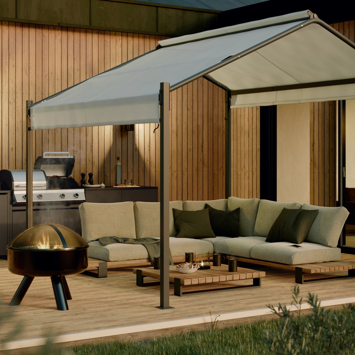 Bricocenter PERGOLA GAZEBO NATERIAL CASSY 3X3X2.8 STEEL AND POLYESTER POLYESTER 160GR/M2