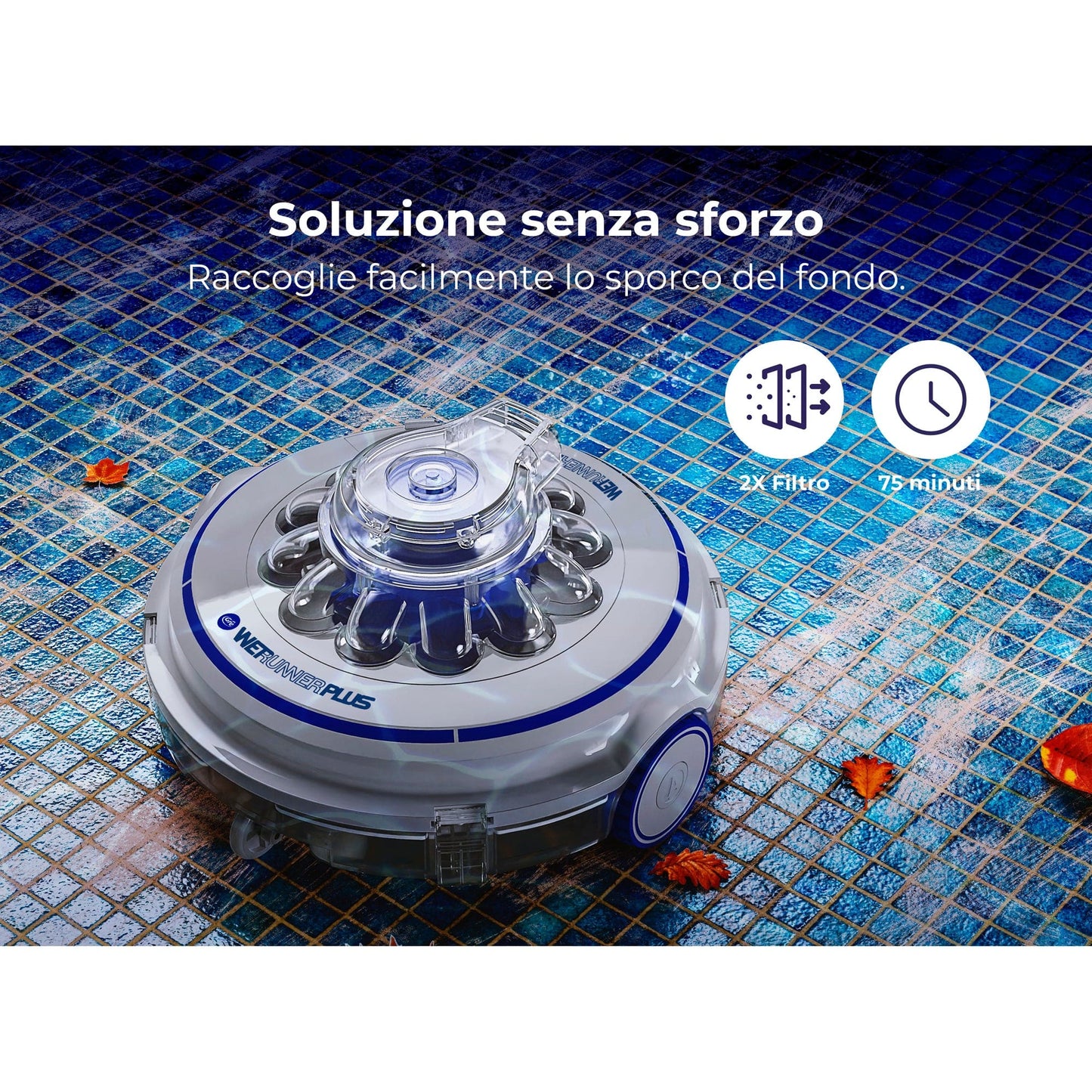 Bricocenter RBR75 BATTERY ROBOT FOR POOLS UP TO 10x5 m