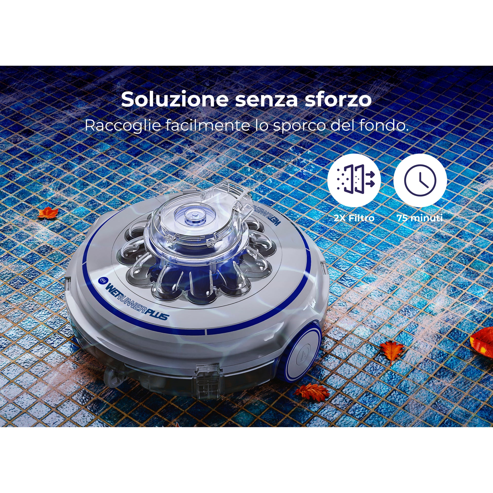 RBR75 BATTERY ROBOT FOR POOLS UP TO 10x5 m