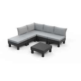 COFFEE SET ELEMENTS 5-SEATER GRAPHITE WITH CUSHIONS