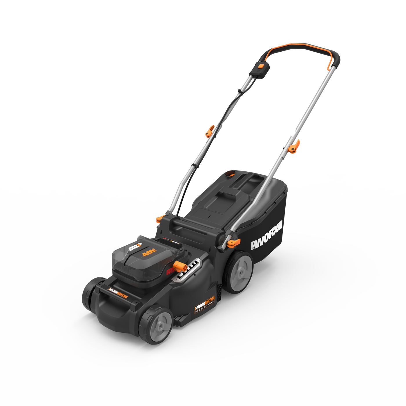 BATTERY OPERATED LAWN MOWER 40V WORX NITRO WG737E D.CUT 37CM 2 BATTERIES AND CHARGER INCLUDED