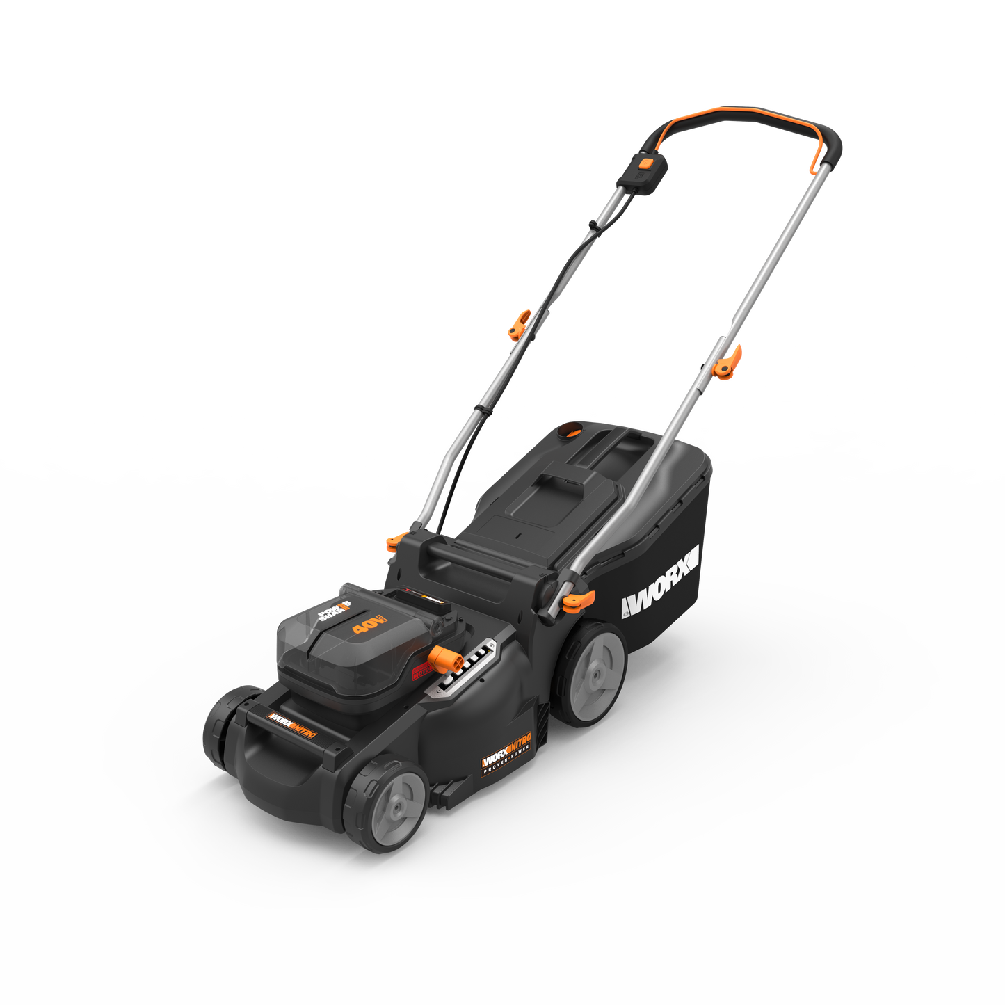 BATTERY OPERATED LAWN MOWER 40V WORX NITRO WG737E D.CUT 37CM 2 BATTERIES AND CHARGER INCLUDED