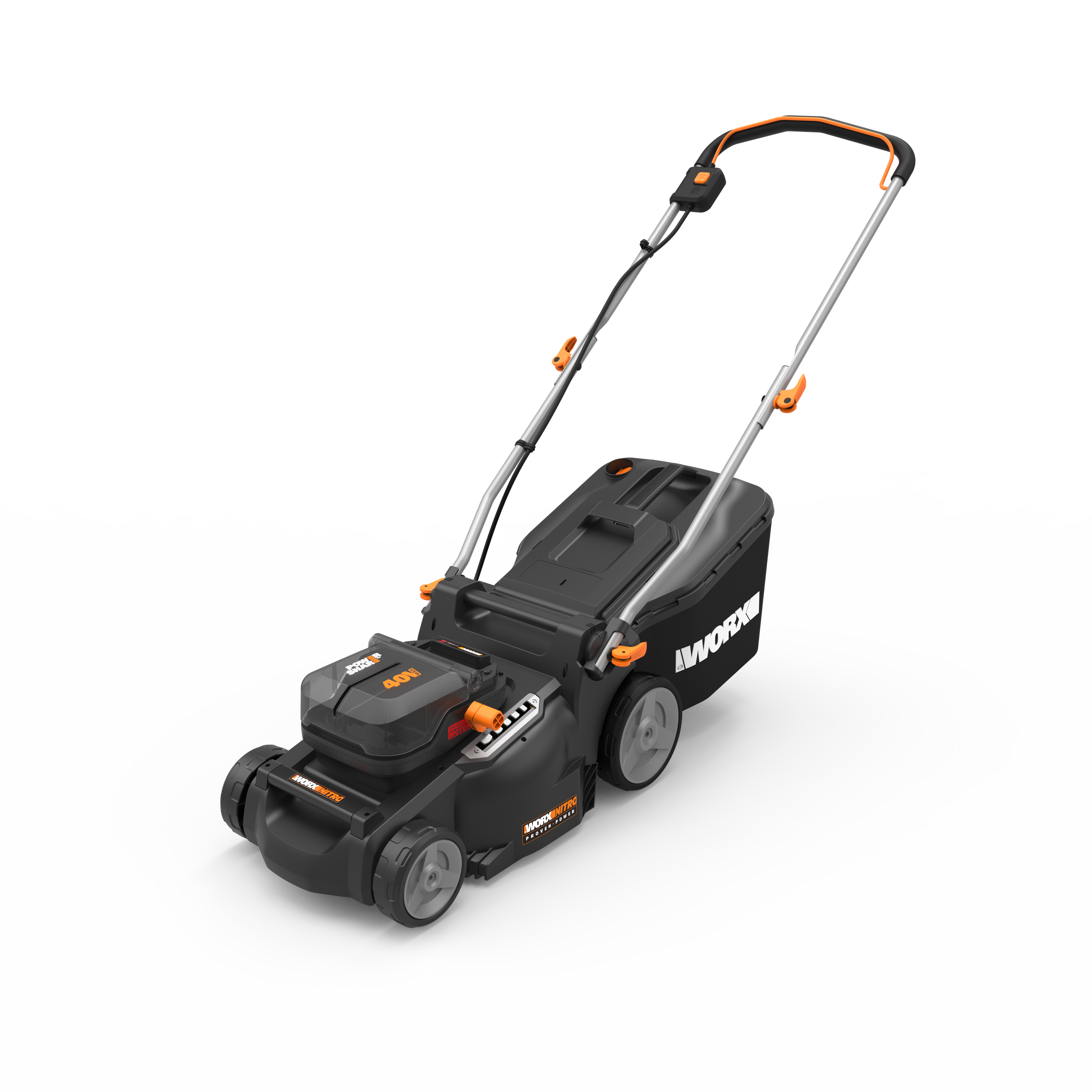 BATTERY OPERATED LAWN MOWER 40V WORX NITRO WG737E D.CUT 37CM 2 BATTERIES AND CHARGER INCLUDED