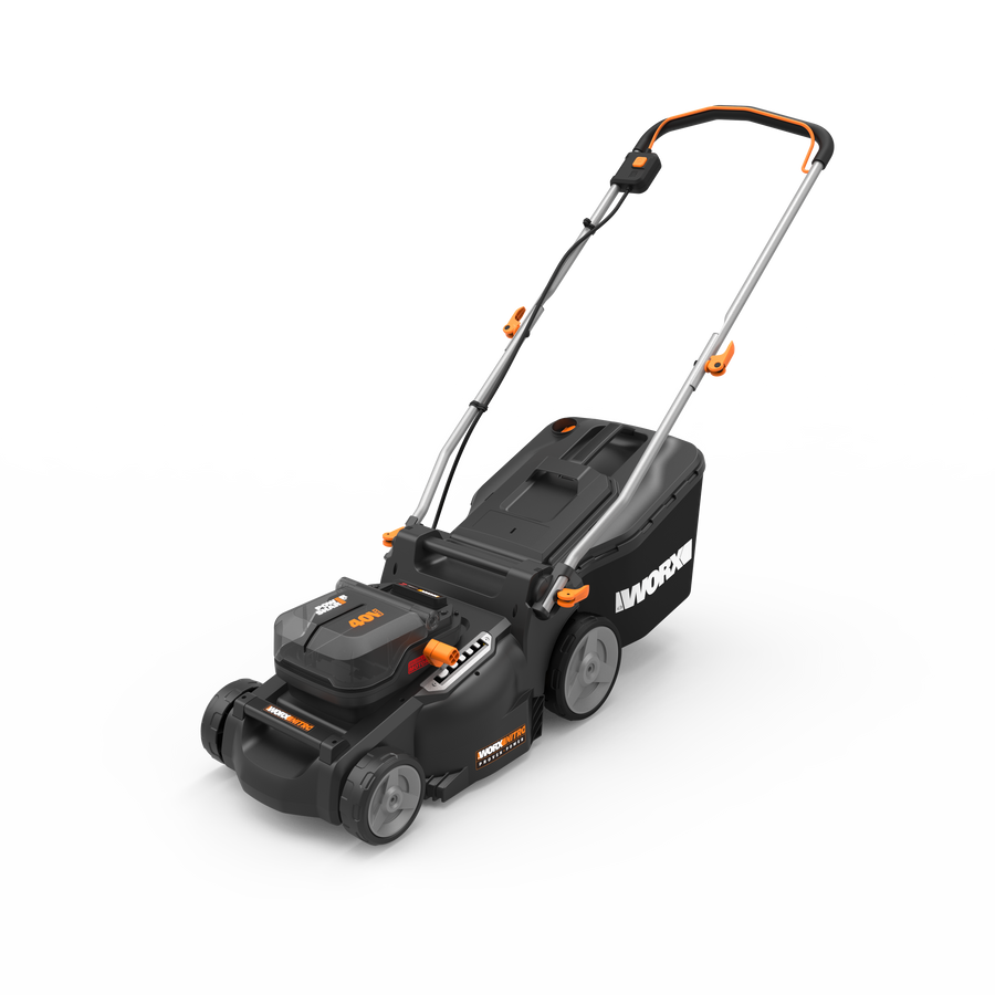BATTERY OPERATED LAWN MOWER 40V WORX NITRO WG737E D.CUT 37CM 2 BATTERIES AND CHARGER INCLUDED