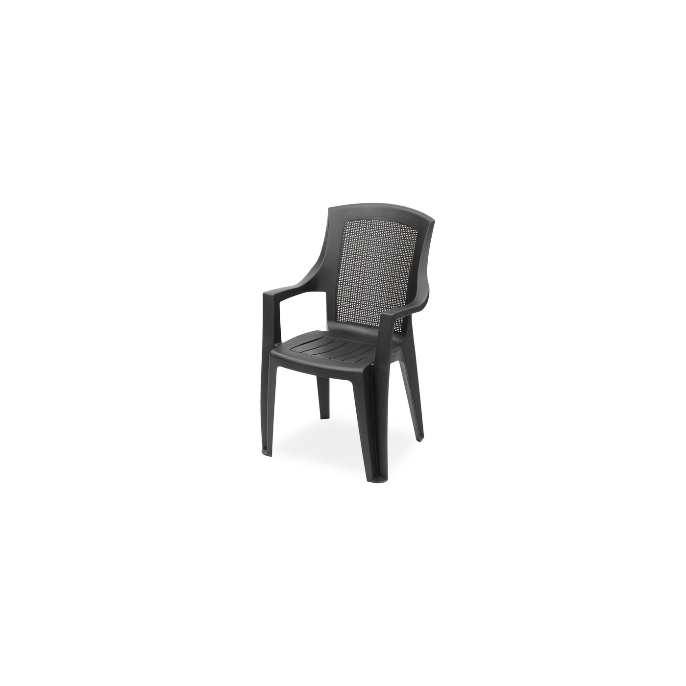 Anthracite-coloured armchair, 89x60x62 cm, made from jute-effect polypropylene