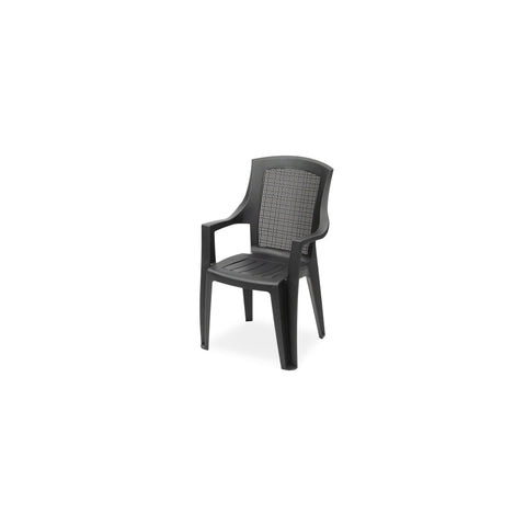 Anthracite-coloured armchair, 89x60x62 cm, made from jute-effect polypropylene
