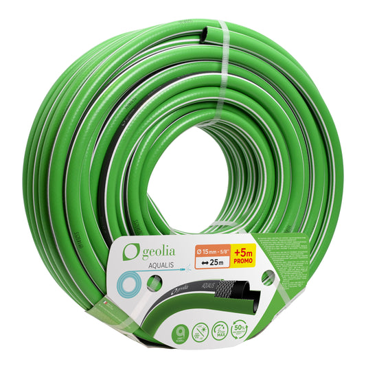 Aqualis watering hose, 15 mm diameter, 25 m + 5 m free Geolia