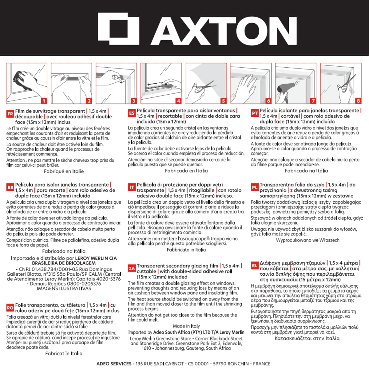 Bricocenter GLASS INSULATION FILM 4 X 1.5 M AXTON