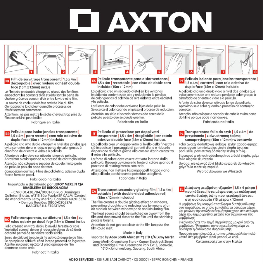 Bricocenter GLASS INSULATION FILM 4 X 1.5 M AXTON