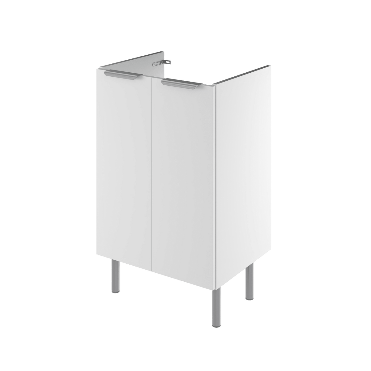 New Easy matt white base unit with 2 doors, L50 W40 H70 cm