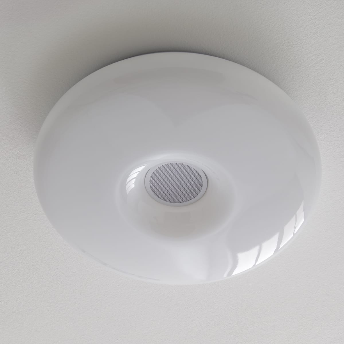 Bricocenter DONUT CEILING LIGHT METAL WHITE D40 LED 10W CCT DIMMABLE WITH SPEAKER