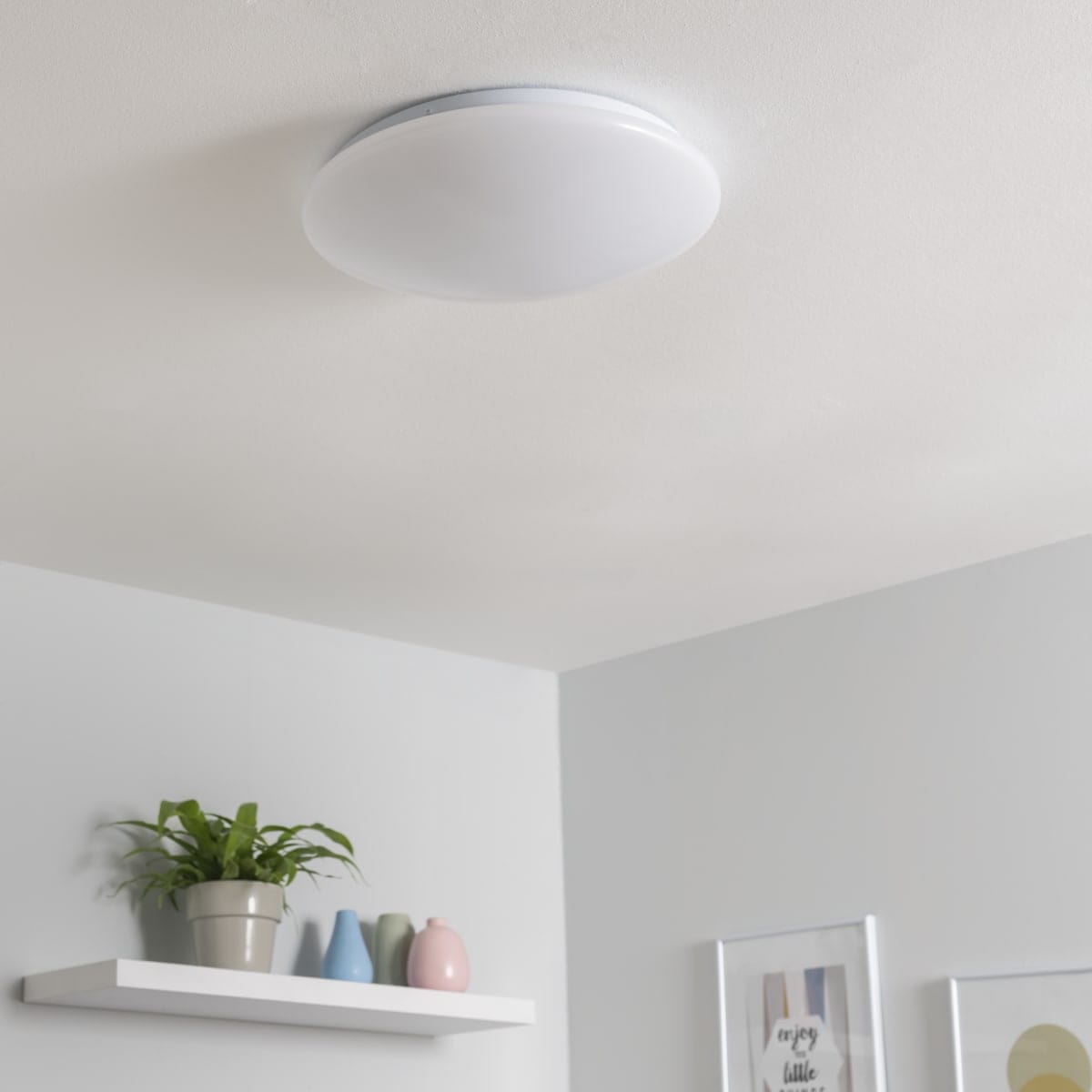 Bricocenter MOON CEILING LIGHT METAL WHITE D40 LED 24W NATURAL LIGHT