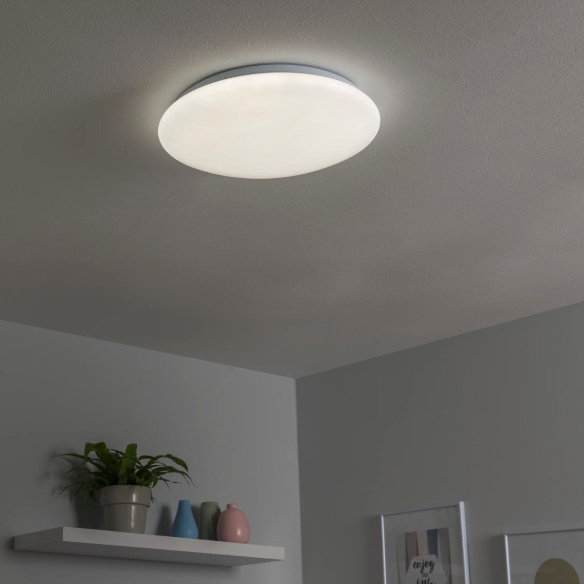 Bricocenter MOON CEILING LIGHT METAL WHITE D40 LED 24W NATURAL LIGHT