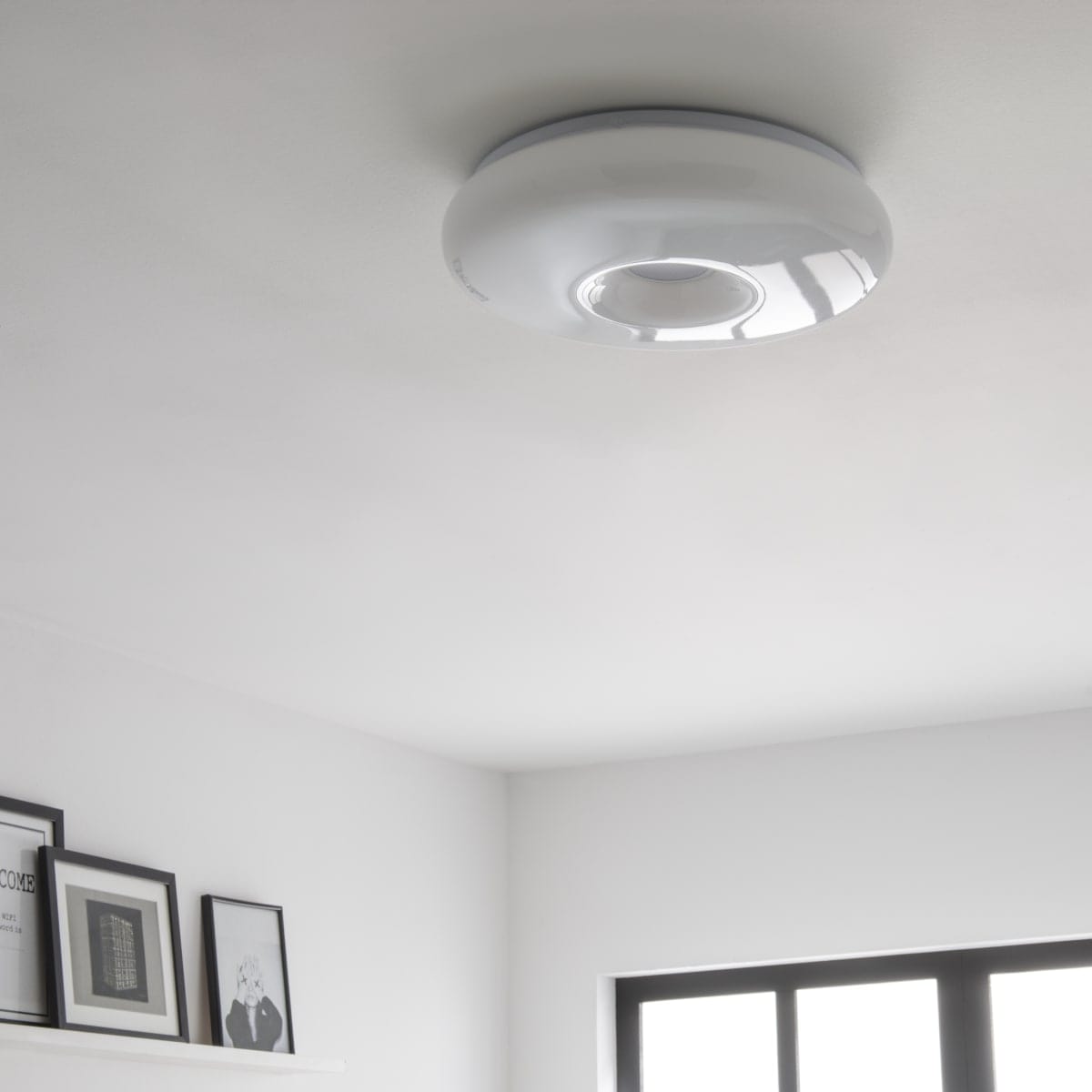 Bricocenter DONUT CEILING LIGHT METAL WHITE D40 LED 10W CCT DIMMABLE WITH SPEAKER