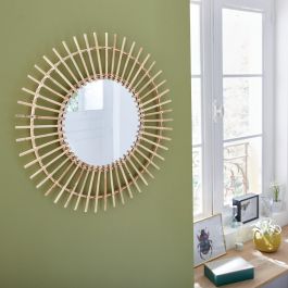 NATURAL BAMBOO MIRROR 55CM