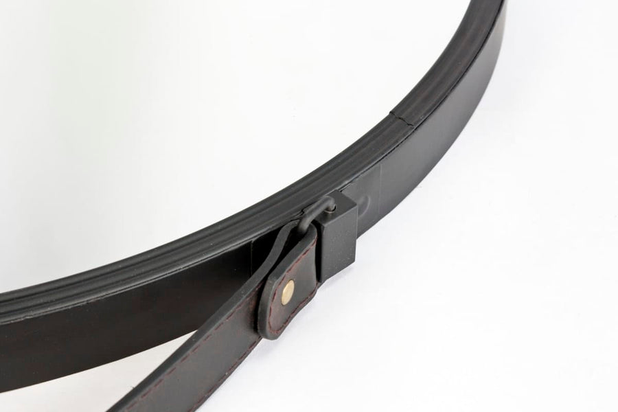 Bricocenter BLACK METAL BARBIER MIRROR 41CM