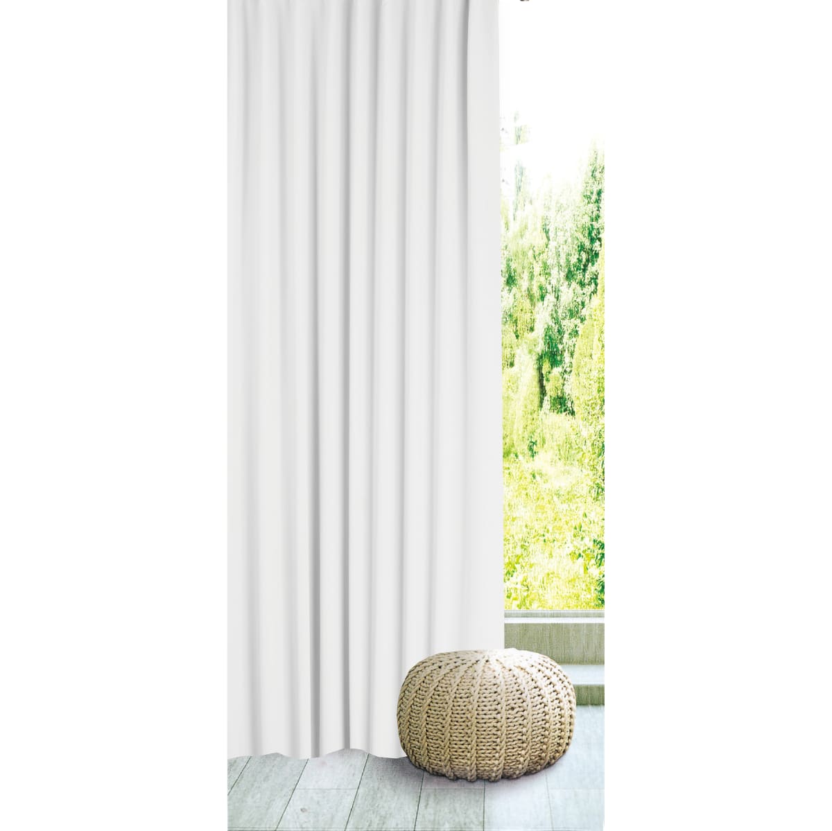 CAROL WHITE OPAQUE CURTAIN 200X280 CM WEBBING AND CONCEALED HANGING LOOP