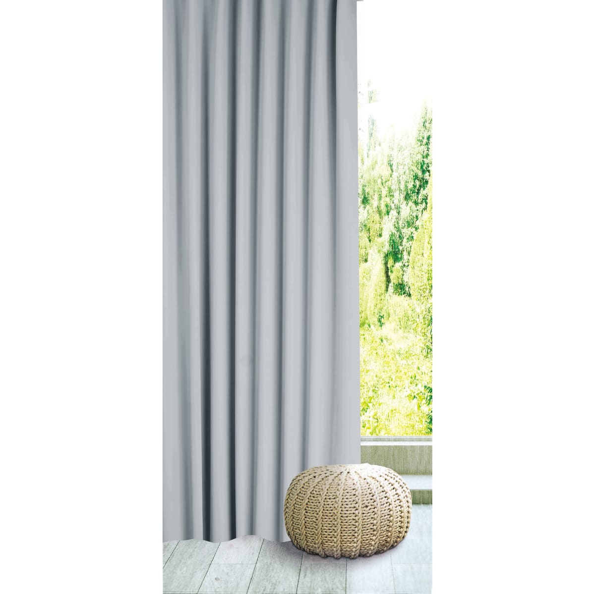 Bricocenter CAROL GREY GRANITE CURTAIN 200X280 CM WEBBING AND CONCEALED HANGING LOOP