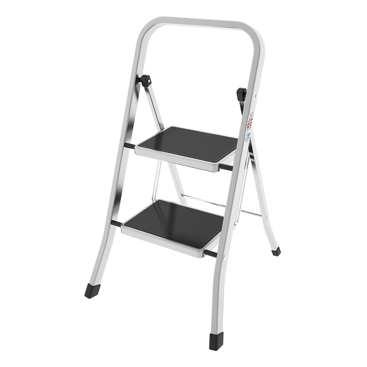 ALUMINIUM STOOL 2 STEPS RECTANGULAR FRAME 35X20MM, NON-SLIP STEP