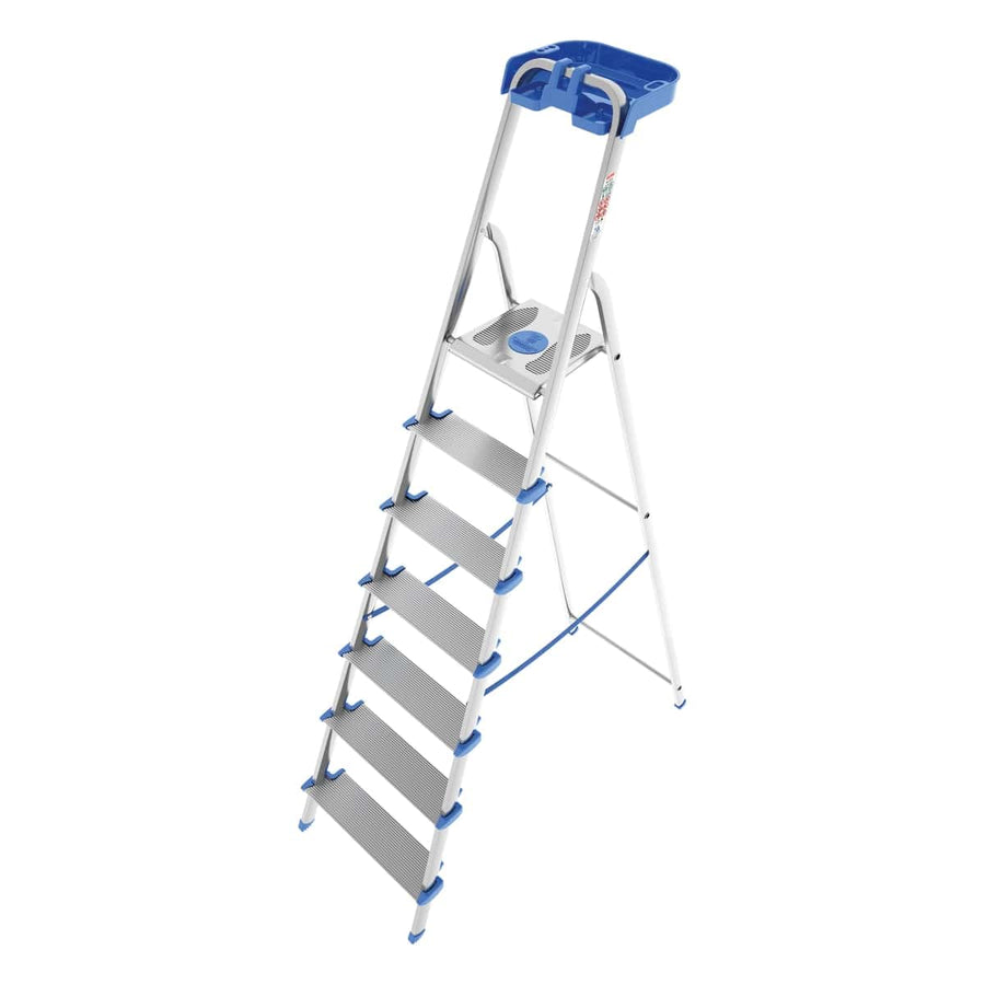 Bricocenter ATLANTICA STAIRCASE 7 EXTRA WIDE STEPS 12 CM, ALUMINIUM FRAME 40X24 MM