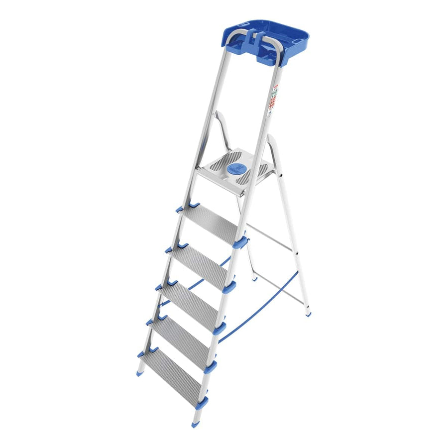 Bricocenter ATLANTIC LADDER 6 EXTRA WIDE STEPS 12 CM,ALUMINIUM FRAME 40X24 MM