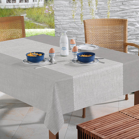 *Tex Grey oilcloth tablecloth, 140 cm, with non-woven backing