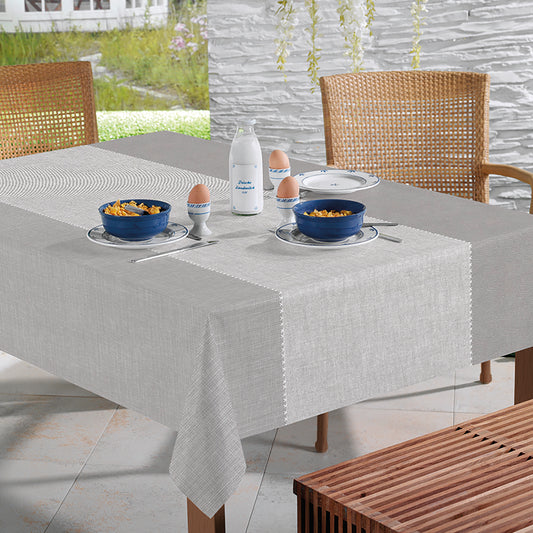 *Tex Grey oilcloth tablecloth, 140 cm, with non-woven backing