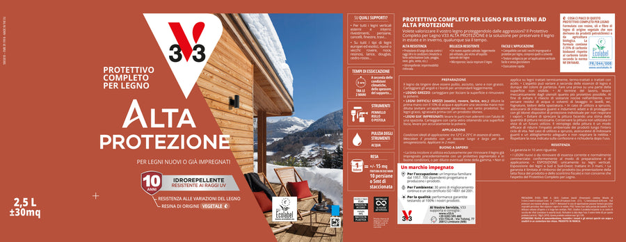 Organic-based protective wood stain, dark walnut, high protection, V33, 2.5 litres