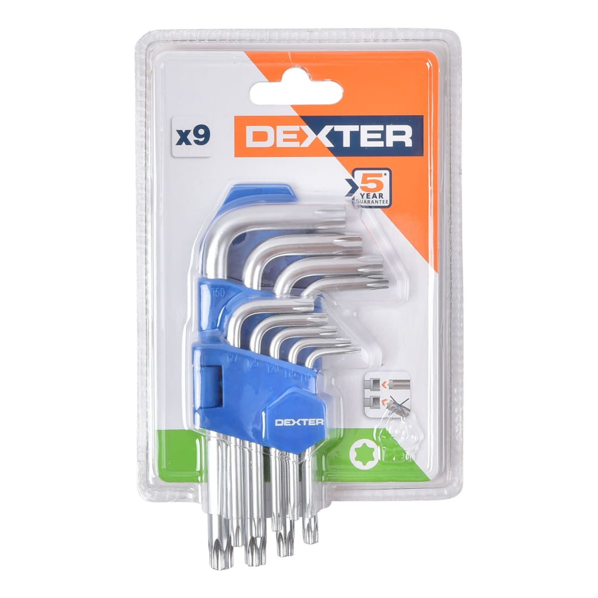 Bricocenter SET 9-PIECE TORX DEXTER ALLEN KEY ASSORTED SIZES STEEL