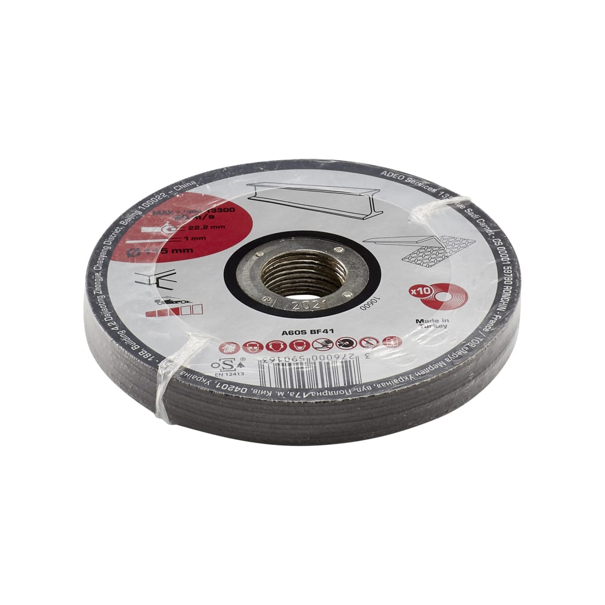 Bricocenter ABRASIVE DISC 115 X 1 MM METAL CUTTING 10 PIECES