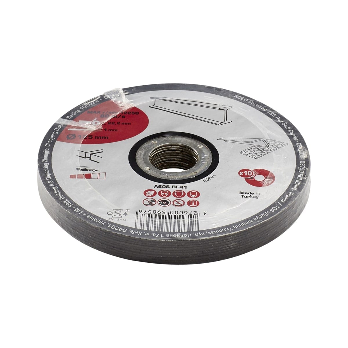 Bricocenter ABRASIVE DISC 125X1 CUT STAINLESS STEEL 10 PIECES