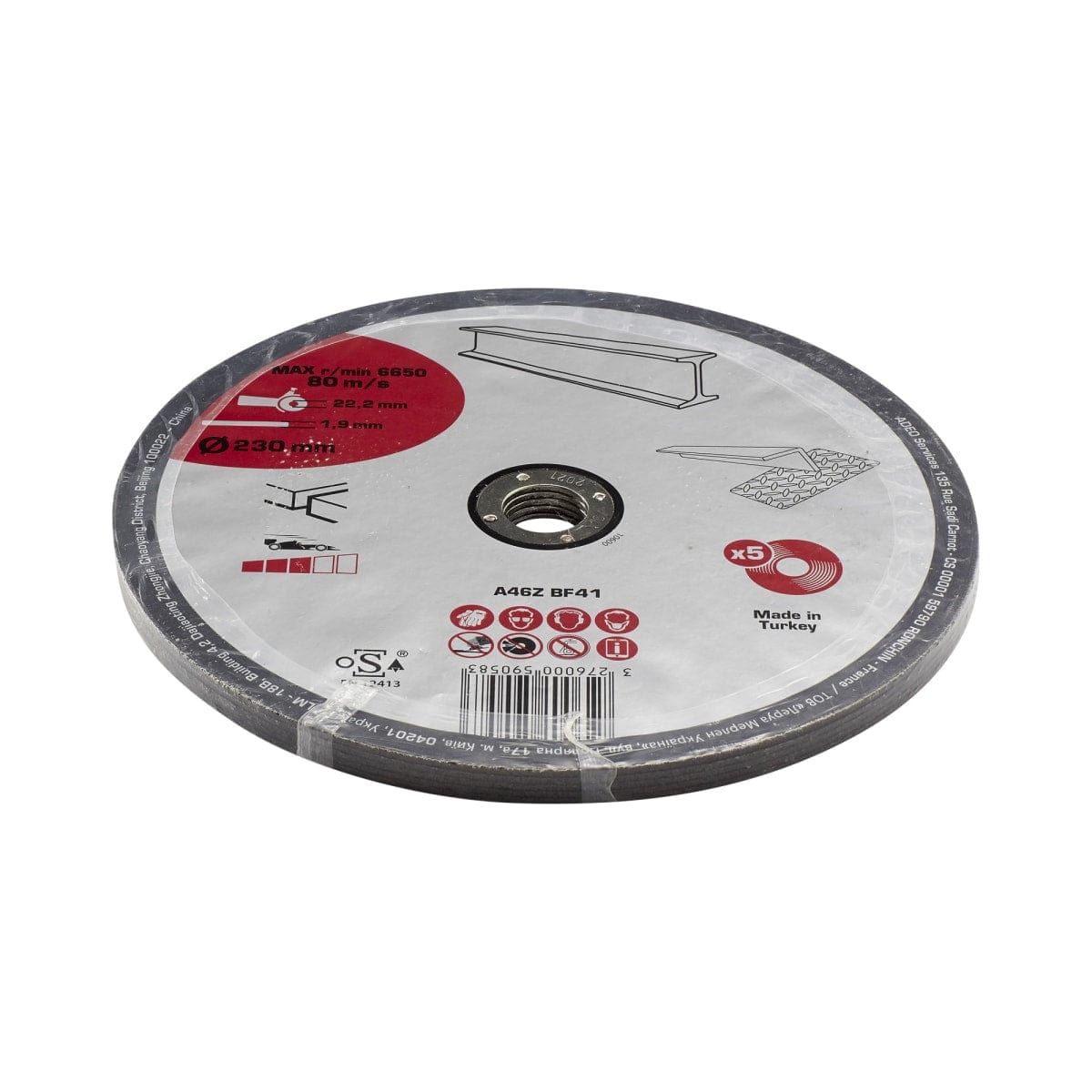 Bricocenter ABRASIVE DISC 230X1.6 MM STAINLESS STEEL CUT 5 PIECES