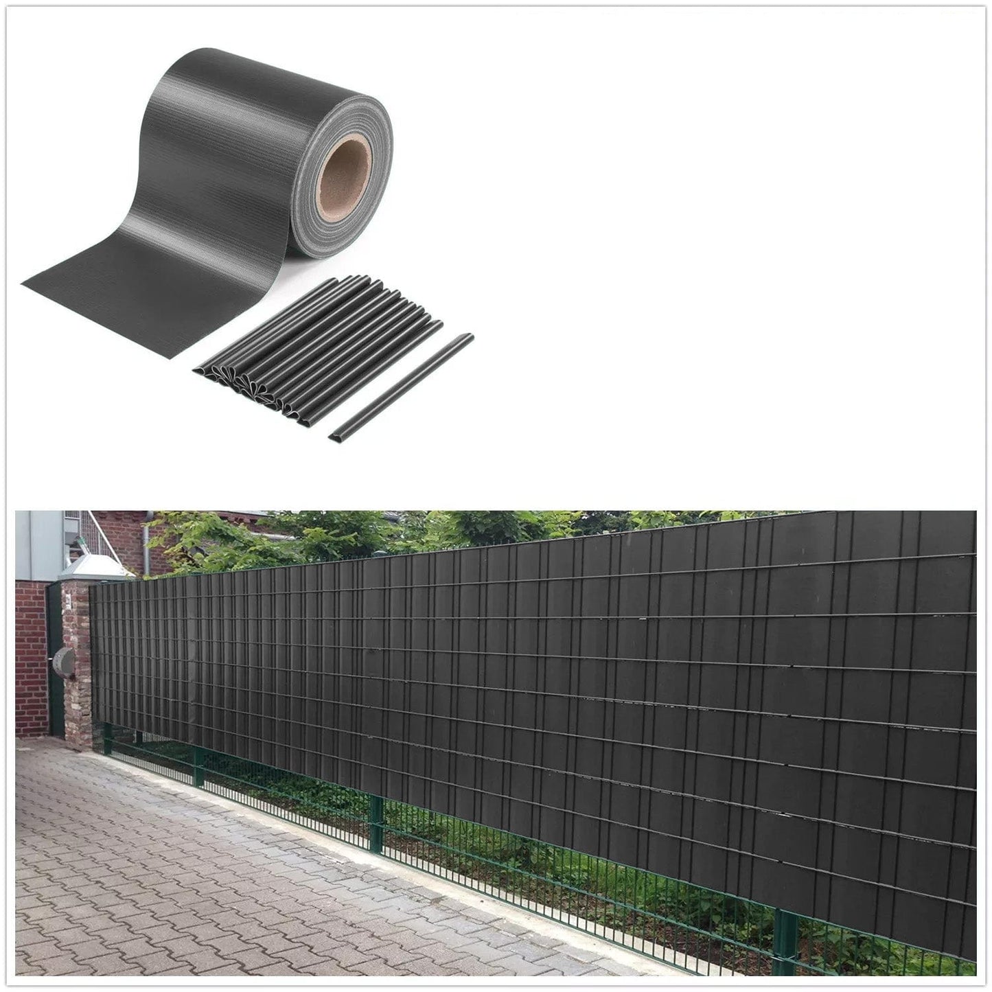 Bricocenter PVC BREAKSTRIP MT35 X 19CM ANTHRACITE, 25 FIXING CLIPS INCLUDED