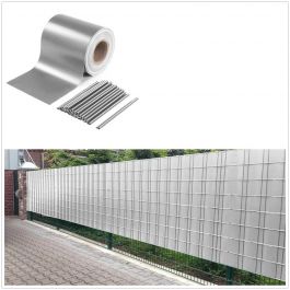 PVC WINDOW STRIP MT35 X 19CM LIGHT GREY, 25 FIXING CLIPS INCLUDED