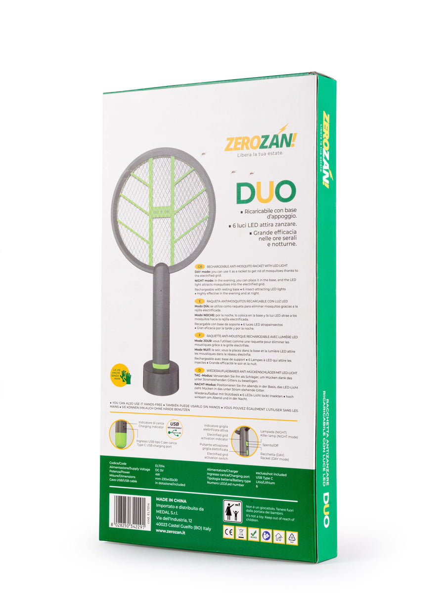 Bricocenter RECHARGEABLE MOSQUITO REPELLENT PADDLE WITH LED LIGHT