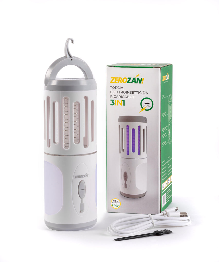 Bricocenter 3-IN-1 ELECTRO-INSECTICIDE TORCH WITH USB RECHARGEABLE BATTERY