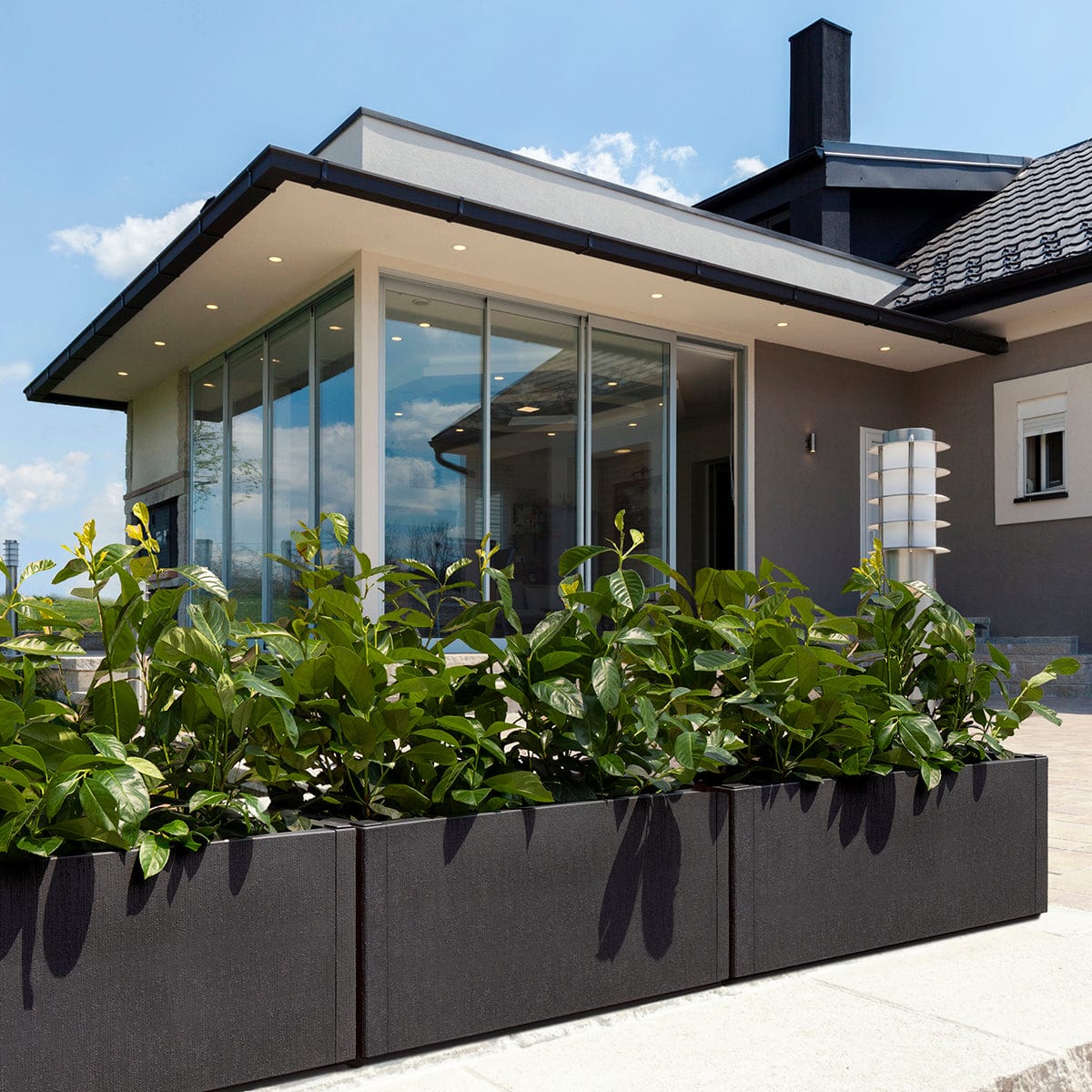 Bricocenter ETHICA RECTANGULAR PLANTER CM 80X36 H35 80 LT ANTHRACITE