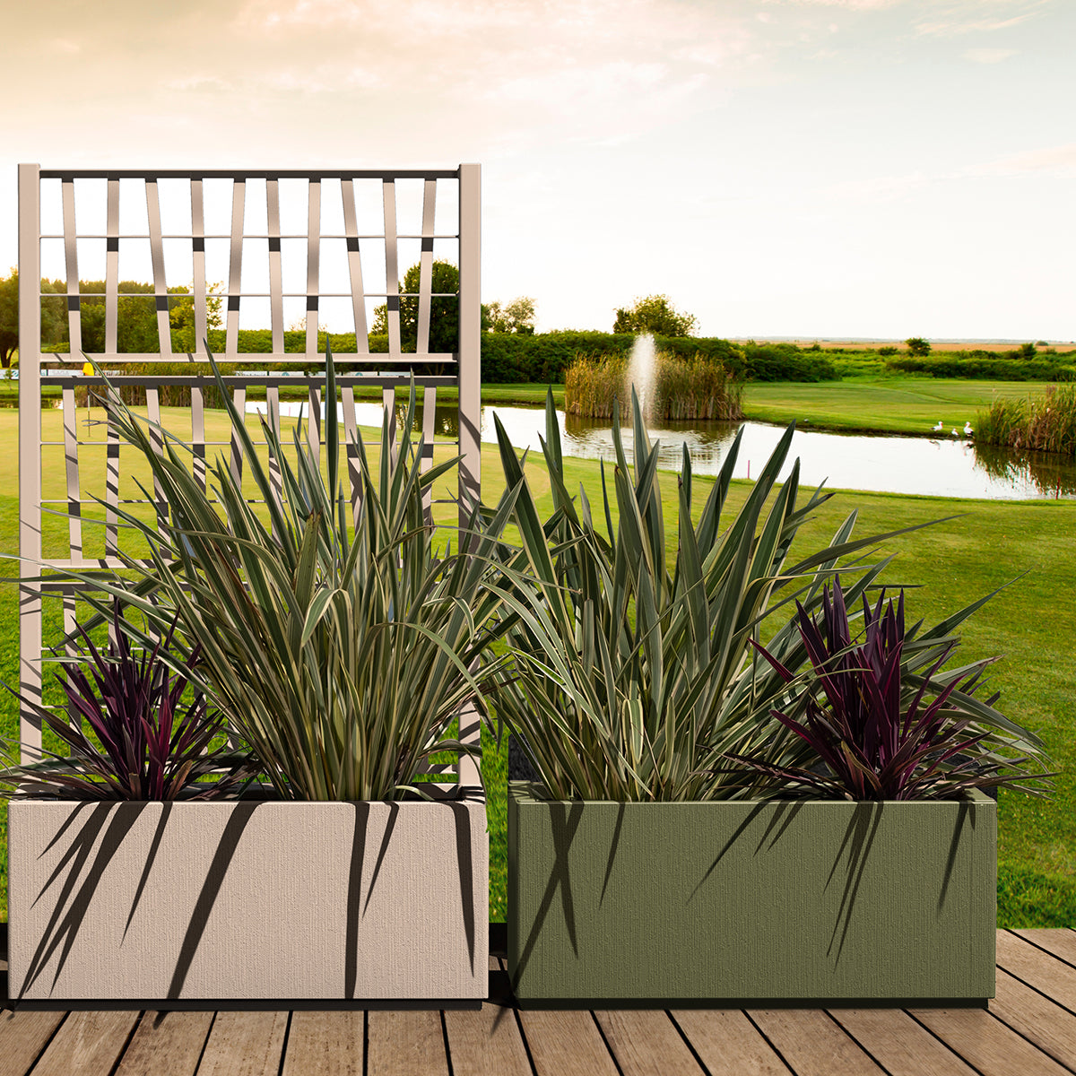 ETHICA PLANTER WITH ESPALIER CM 80X36 H140 CHALK