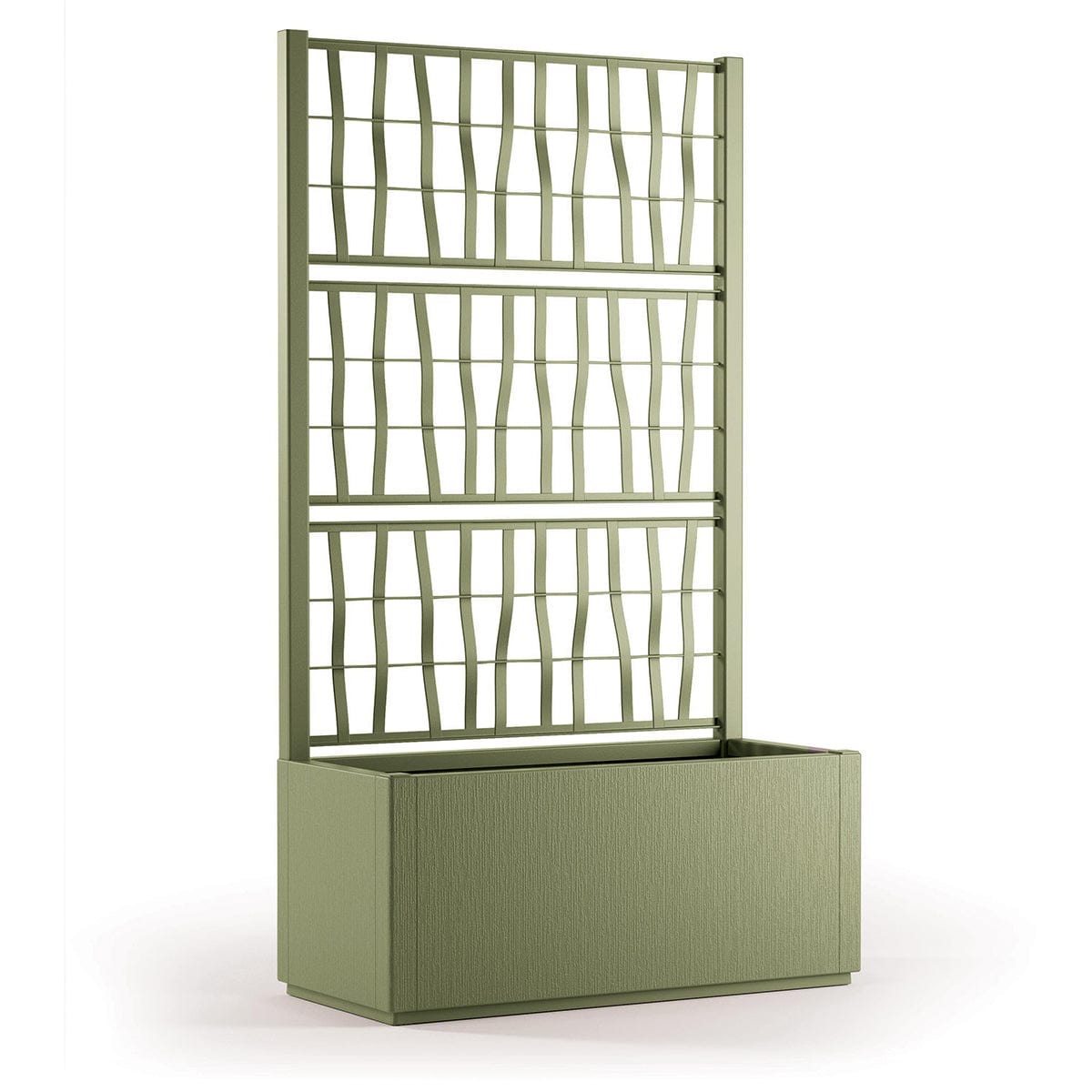 Bricocenter ETHICA PLANTER WITH ESPALIER CM 80X36 H140 OLIVE GREEN